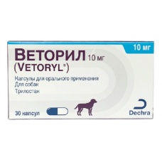 Веторил (трилостан) 10 мг (Dechra Limited), 30 капсул