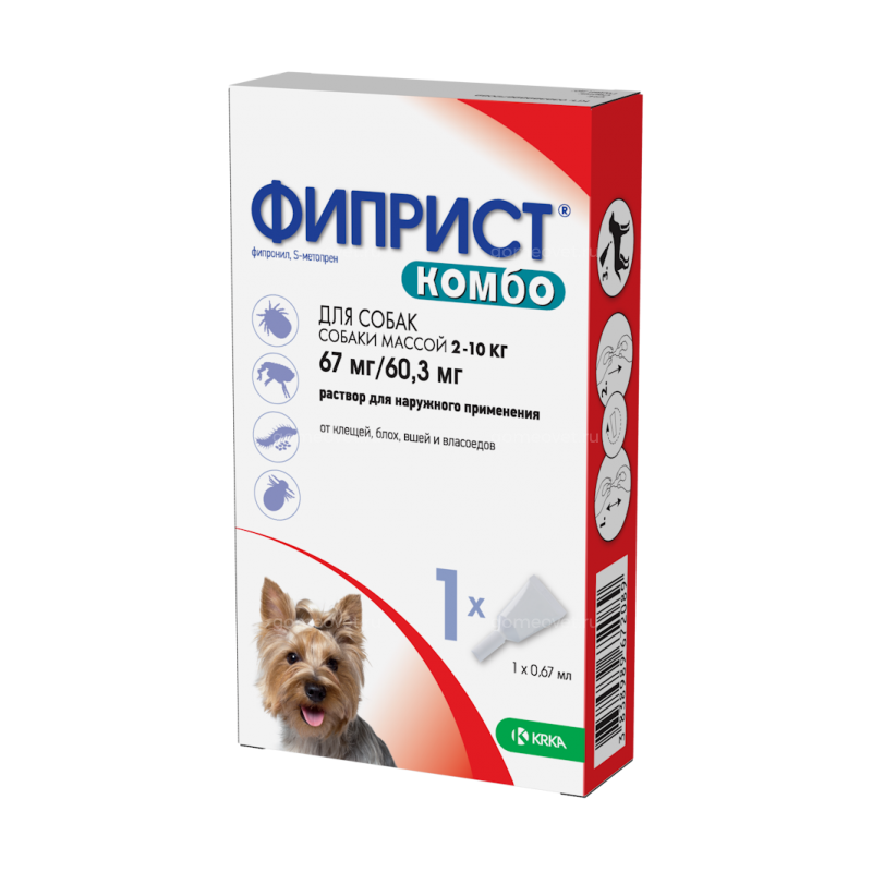 Фиприст Комбо (КРКА) для собак (2-10 кг), 1пип/уп. купить в зоомагазине ...
