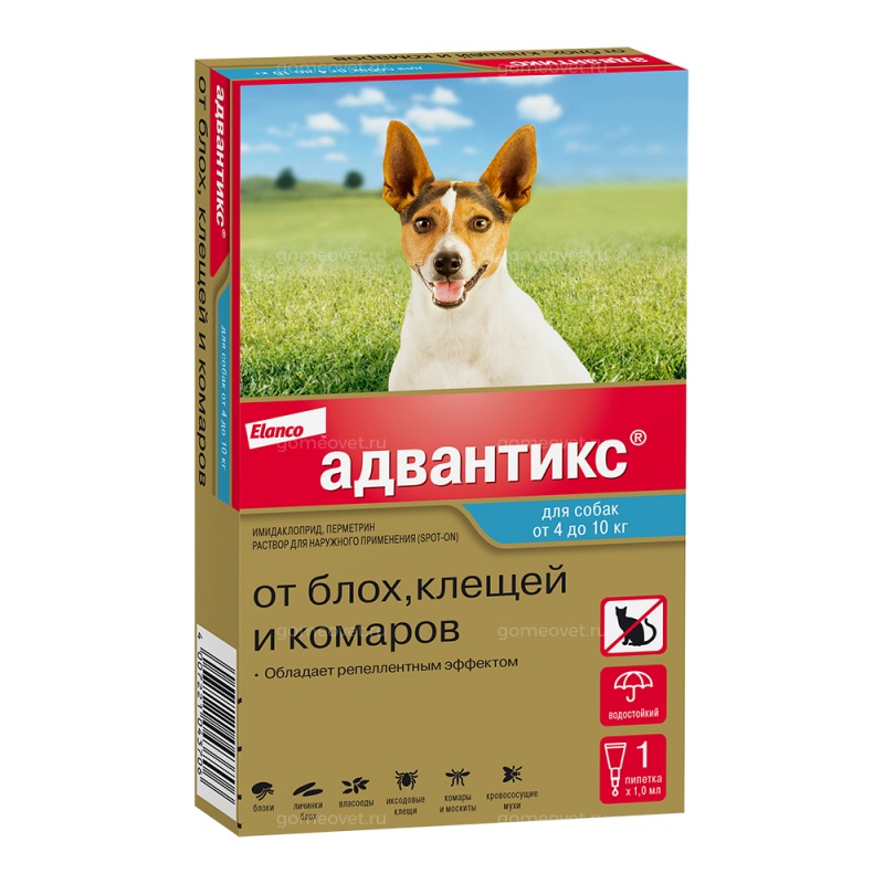 Адвантикс для собак от 4 до 10кг, пип 1 мл (1 пип/уп) купить в ...