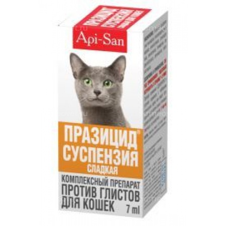 Празицид-суспензия сладкая для кошек, фл. 7 мл (на 7кг) купить в Москве