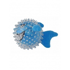 Игрушка Мяч пищащий "Акула" 6,5 см, цвет голубой, термопласт. резина.