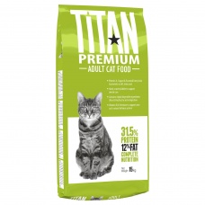 TITAN Premium Adult Cat Food сухой корм для взрослых кошек, уп. 15 кг