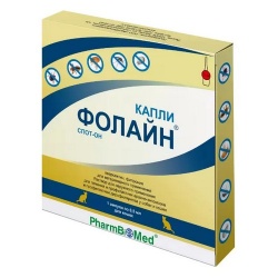 Фолайн капли на холку для кошек, 0,5 мл.