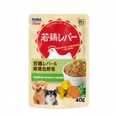 INABA влажный корм для собак Wakadori reba Куриная печень и овощи, 40 г