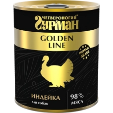 Четвероногий гурман Golden Line консервы для собак с индейкой в желе