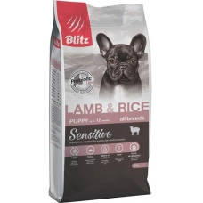 Blitz Puppy Sensetive сухой корм для щенков всех пород Ягненок/рис