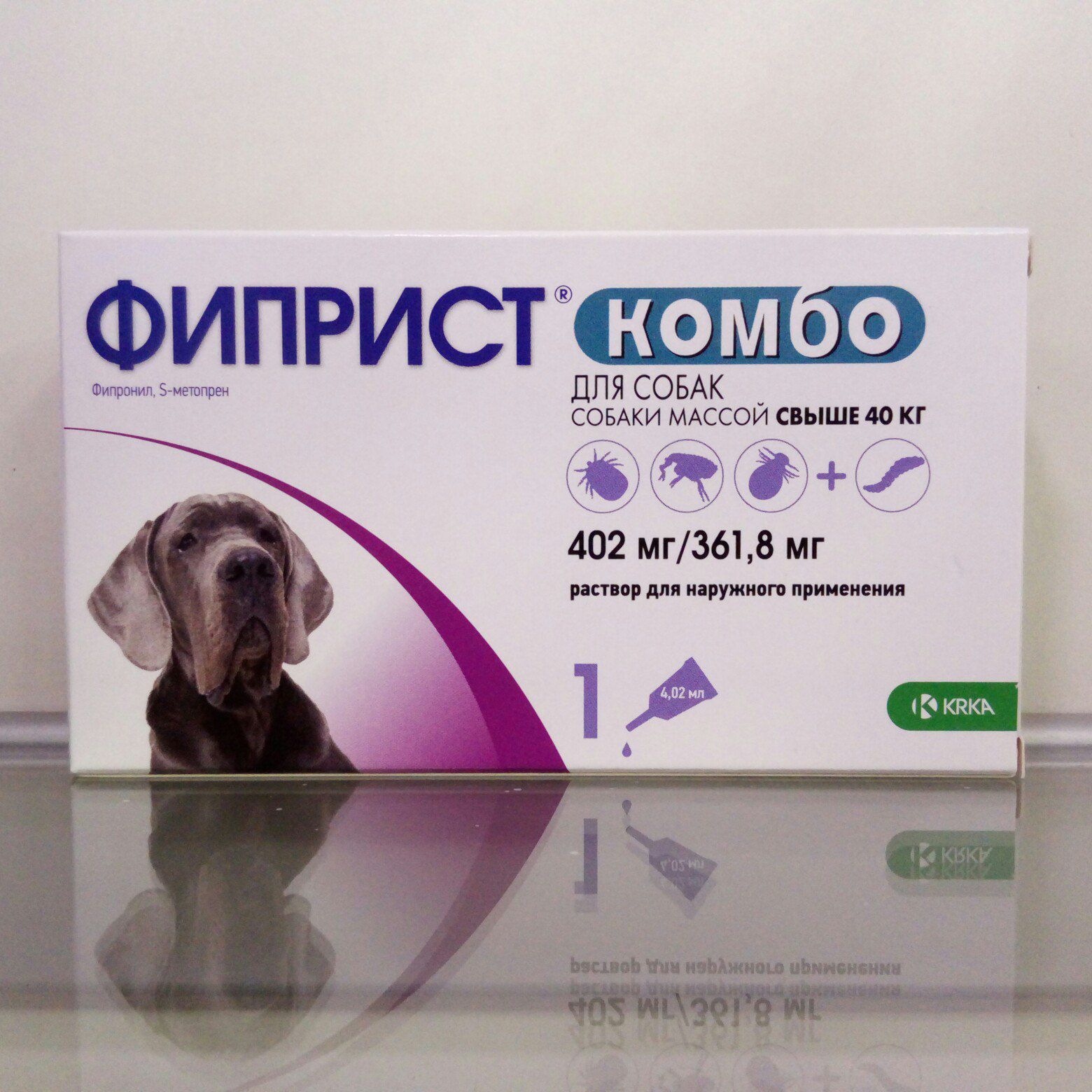 Фиприст Комобо (КРКА) для собак (более 40 кг), 1пип/уп. купить в Москве